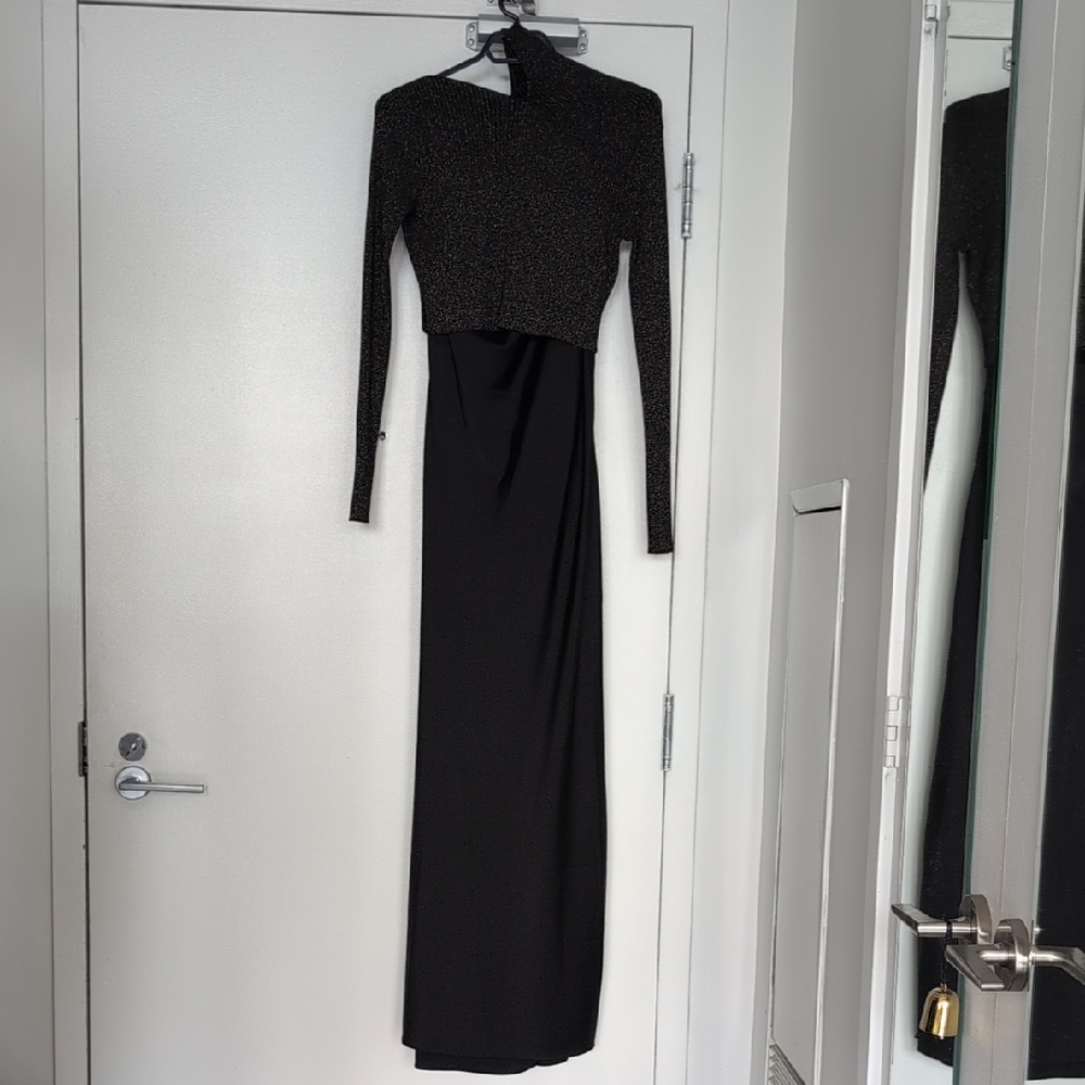 Allsaints 2-in-1 asymmetrical Slip Dress With Sparkle Knit Top